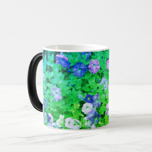 Purple Flowers Spring Garden Petunia Floral Art Magic Mug (Front Left)
