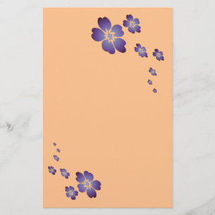 Purple Flowers Stationery