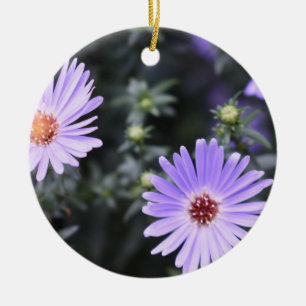 Purple Flowers Summer Nature Photography Floral Ceramic Tree Decoration