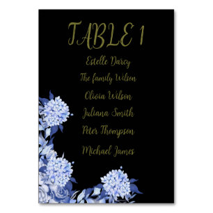 purple flowers table number