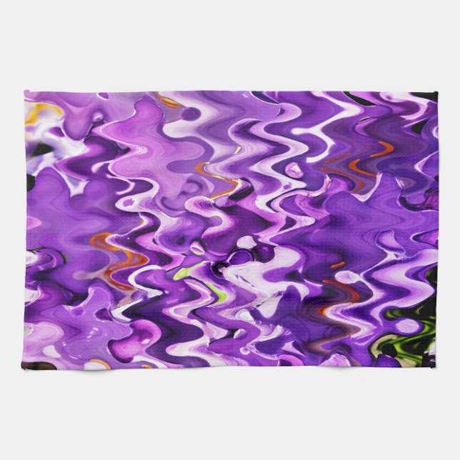 PURPLE  FLOWERS TEA TOWEL (Horizontal)