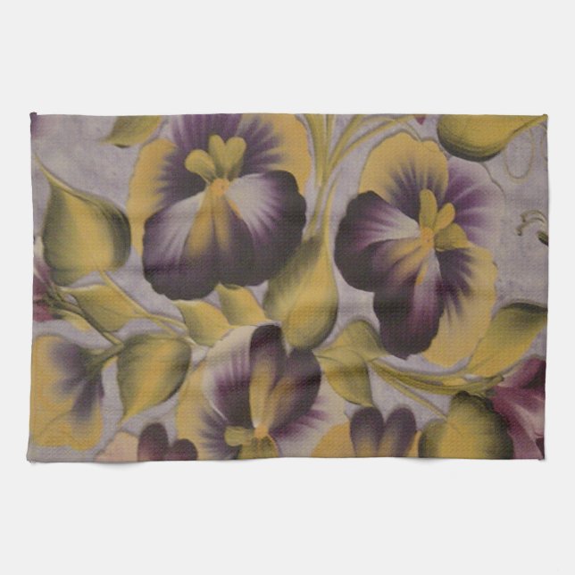 PURPLE FLOWERS TEA TOWEL (Horizontal)