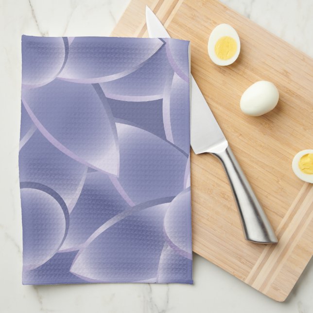 Purple flowers tea towel (Quarter Fold)