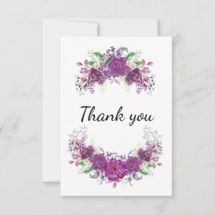 Purple Flowers Thank You Card
