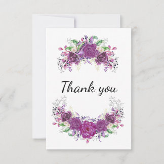Purple Flowers Thank You Card
