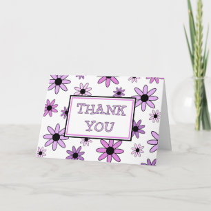 Purple Flowers Thank You Flower Girl Card