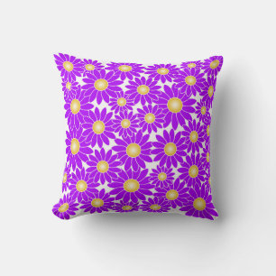 Purple flowers throw pillow