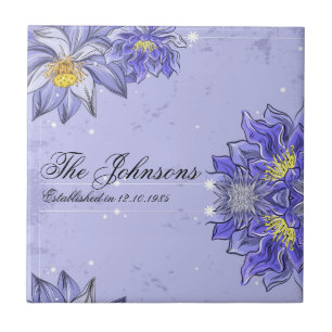 Purple Flowers Tile