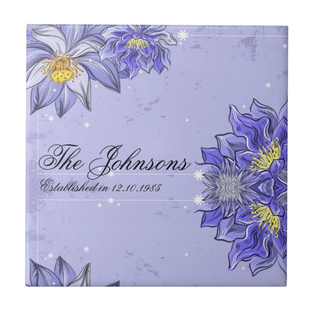 Purple Flowers Tile (Front)