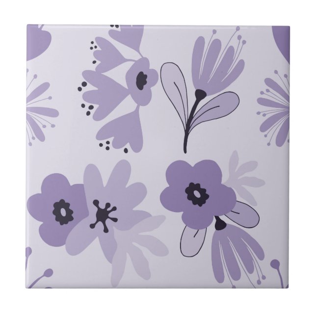 Purple Flowers  Tile (Front)