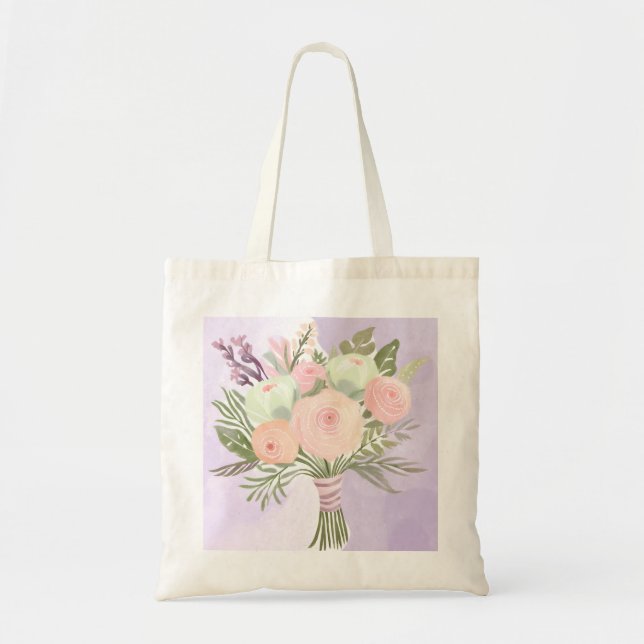 Purple Flowers Tote Bag (Front)