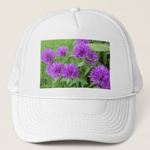 purple flowers trucker hat