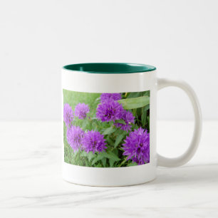 purple flowers Two-Tone coffee mug
