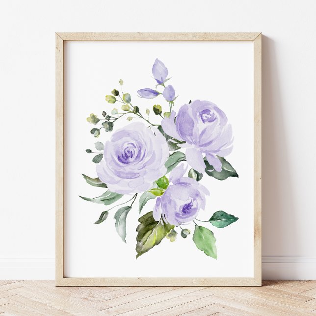 Purple Flowers, Watercolor Flowers, Gender Neutral Photo Print (Creator Uploaded)