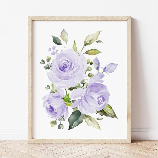 Purple Flowers, Watercolor Flowers, Gender Neutral Poster (Creator Uploaded)