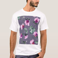 Purple flowers: watercolor seamless pattern.