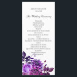Purple flowers wedding program Floral сeremony Programme<br><div class="desc">Matching items - https://goo.gl/4PZov8 ♥ You can change colour or size of font: click on the button "Customise" ♥ Contact me,  please,  if you need additional items.</div>