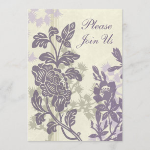 Purple Flowers Wedding Vow Renewal Invitations