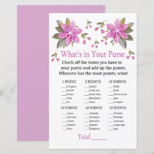 Purple flowers What's in your purse game