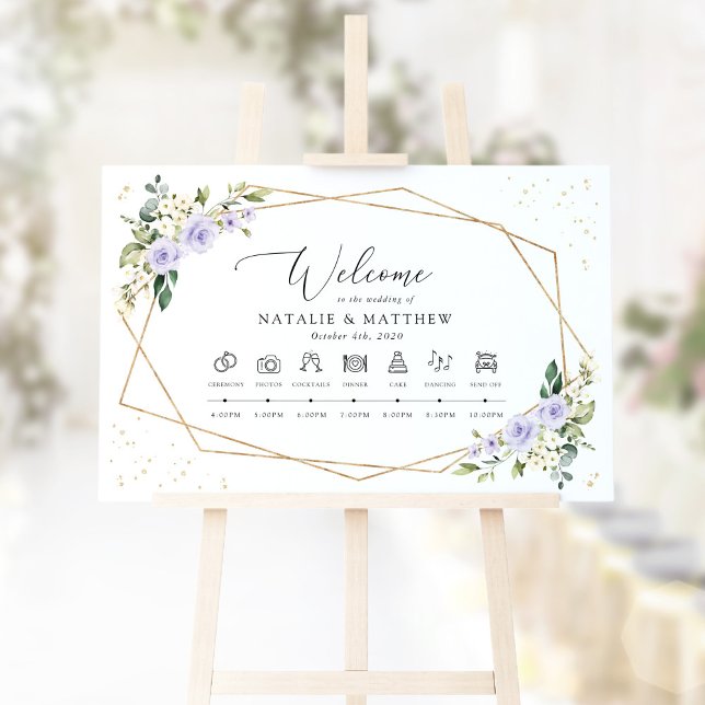 Purple Flowers, White Flowers, Wedding Timeline Poster (Creator Uploaded)