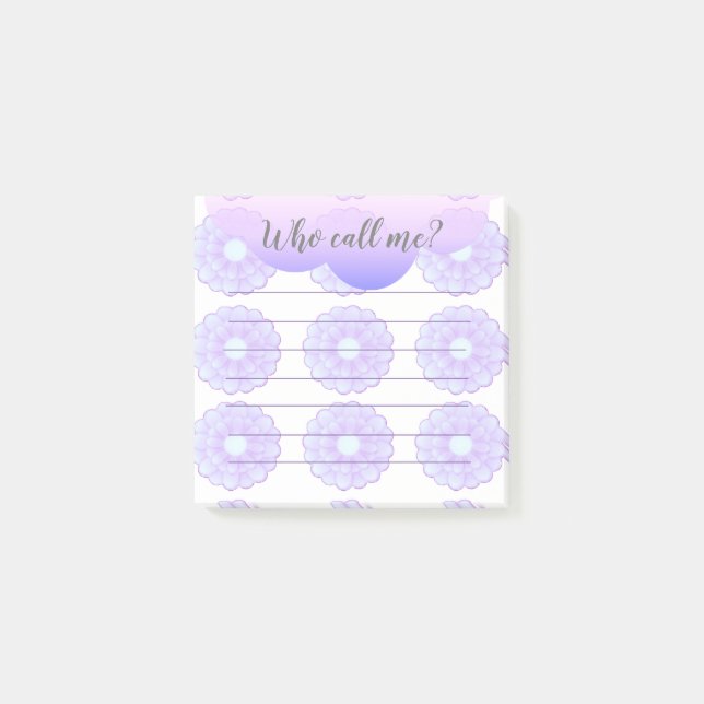 Purple Flowers Who Call Me Notes (Front)