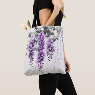 Purple Flowers Wisteria Tree Tote Bag