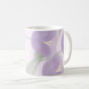 Purple flowers with a little bunny coffee mug