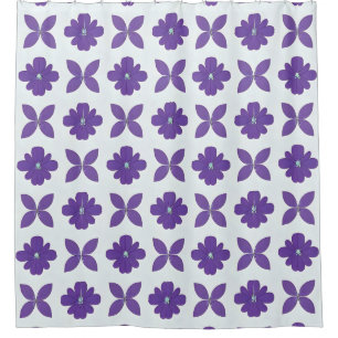 Purple Flowers with Light Background Shower Curtain