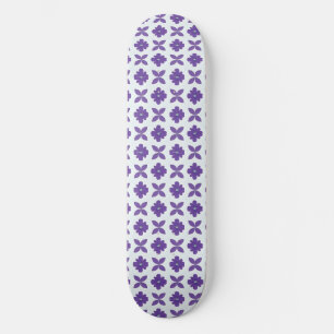 Purple Flowers with Light Background Skateboard