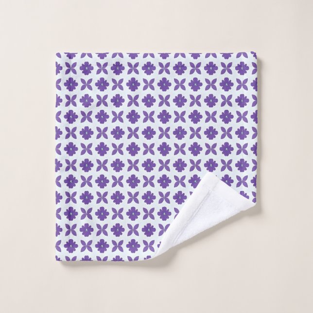 Purple Flowers with Light Background Wash Cloth (Wash Cloth)