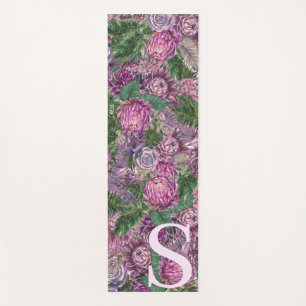 Purple Flowers with Monogram Yoga Mat