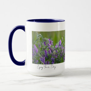 Purple Flowers with Saying Mug