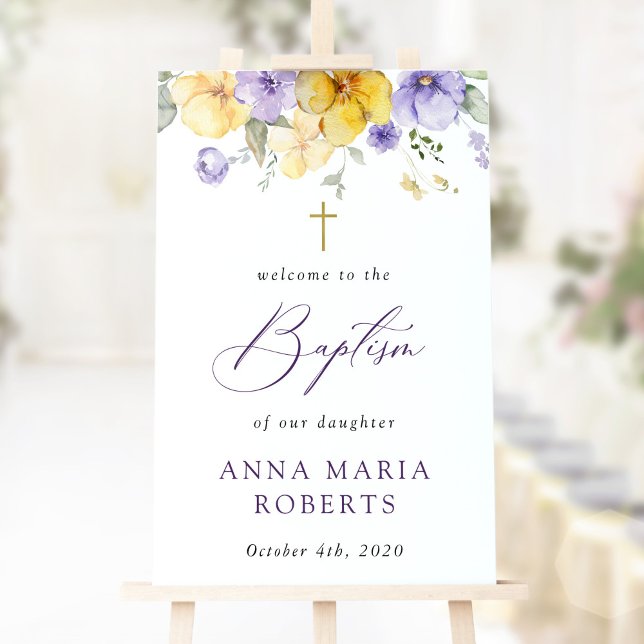 Purple Flowers, Yellow Flowers, Baptism Welcome Poster (Creator Uploaded)