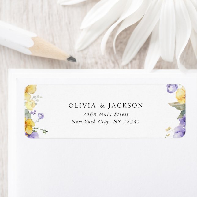 Purple Flowers, Yellow Flowers, Greenery, Wedding (Insitu)