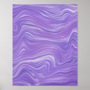 Purple Flowing Waves Poster
