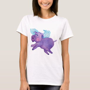 Purple Flying Pig T-Shirt