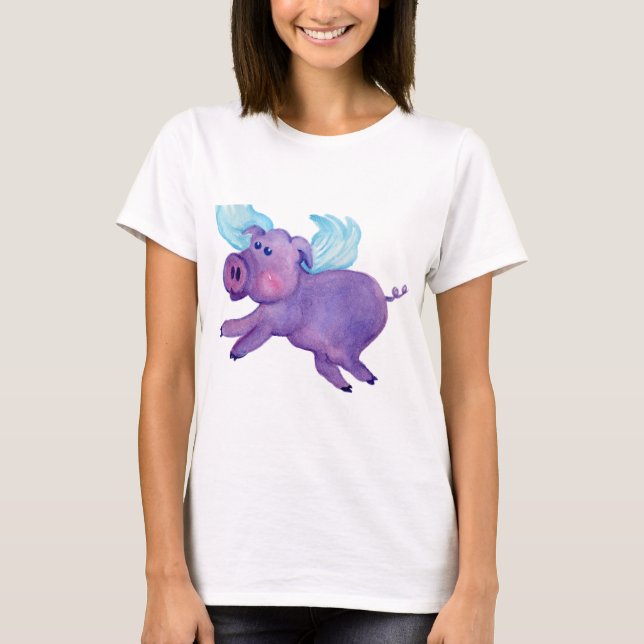 Purple Flying Pig T-Shirt (Front)