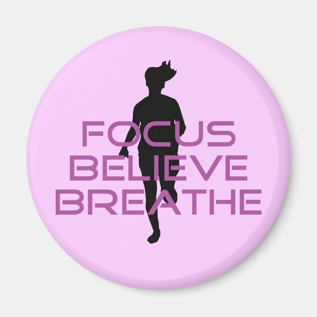 Purple Focus Believe Breathe Magnet (Front)