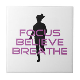 Purple Focus Believe Breathe Tile