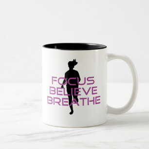 Purple Focus Believe Breathe Two-Tone Coffee Mug