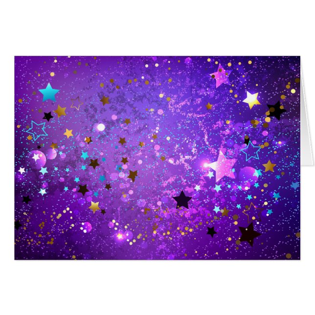 Purple foil background with Stars (Front Horizontal)