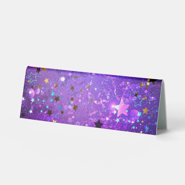 Purple foil background with Stars (Front)