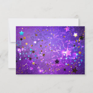 Purple foil background with Stars Announcement