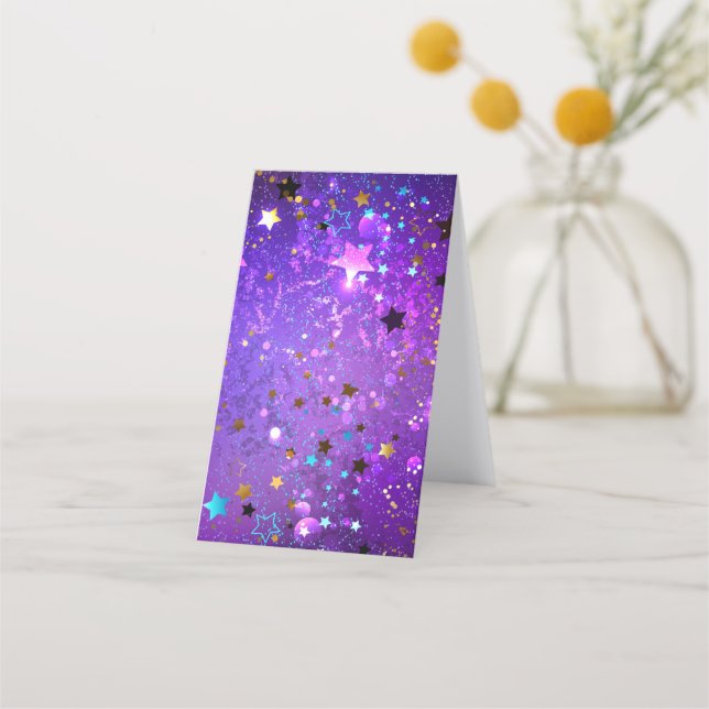 Purple foil background with Stars Appointment Card (Back)