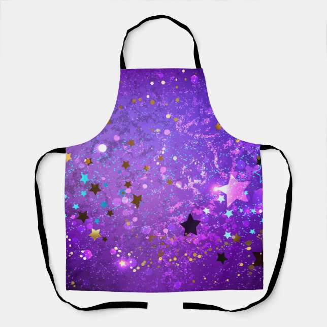 Purple foil background with Stars Apron (Front)