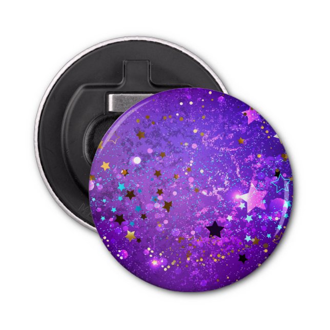Purple foil background with Stars Bottle Opener (Front)
