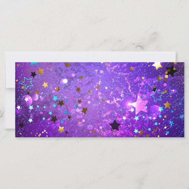 Purple foil background with Stars Card (Front)