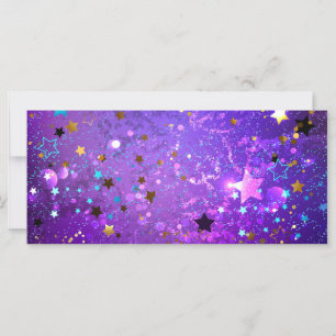 Purple foil background with Stars Card