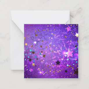 Purple foil background with Stars Card