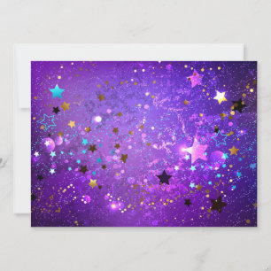Purple foil background with Stars Card